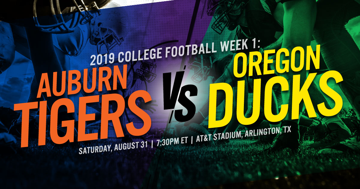 2019 College Football Week 1: #11 Auburn vs. #16 Oregon 2019 College Football Week 1: #11 Auburn vs. #16 Oregon